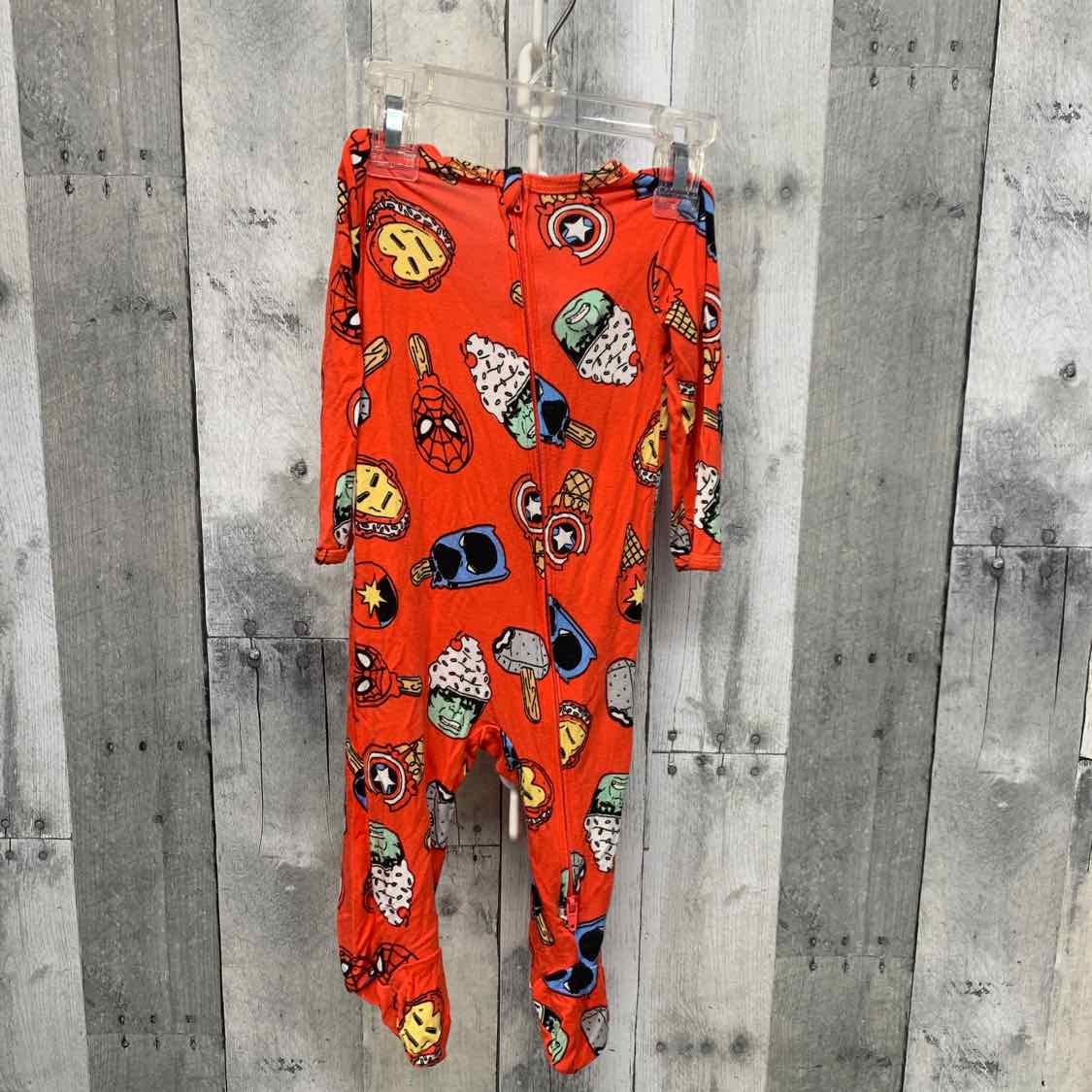 Size 3-6 Months Red Graphic Marvel Footy PJs