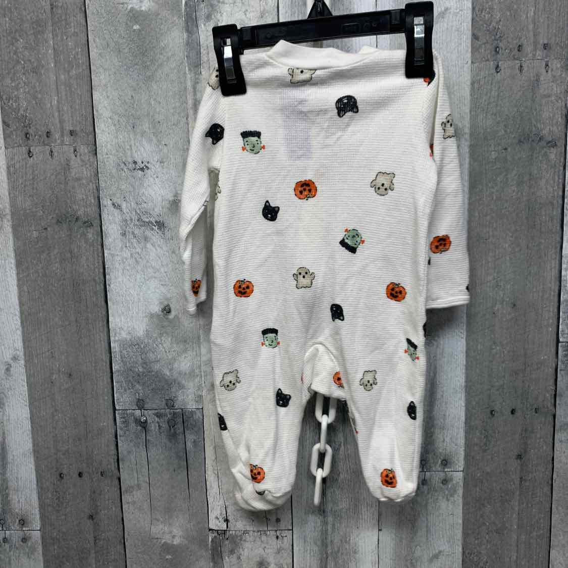 Size 3 Months White Graphic Carter's Footy PJs