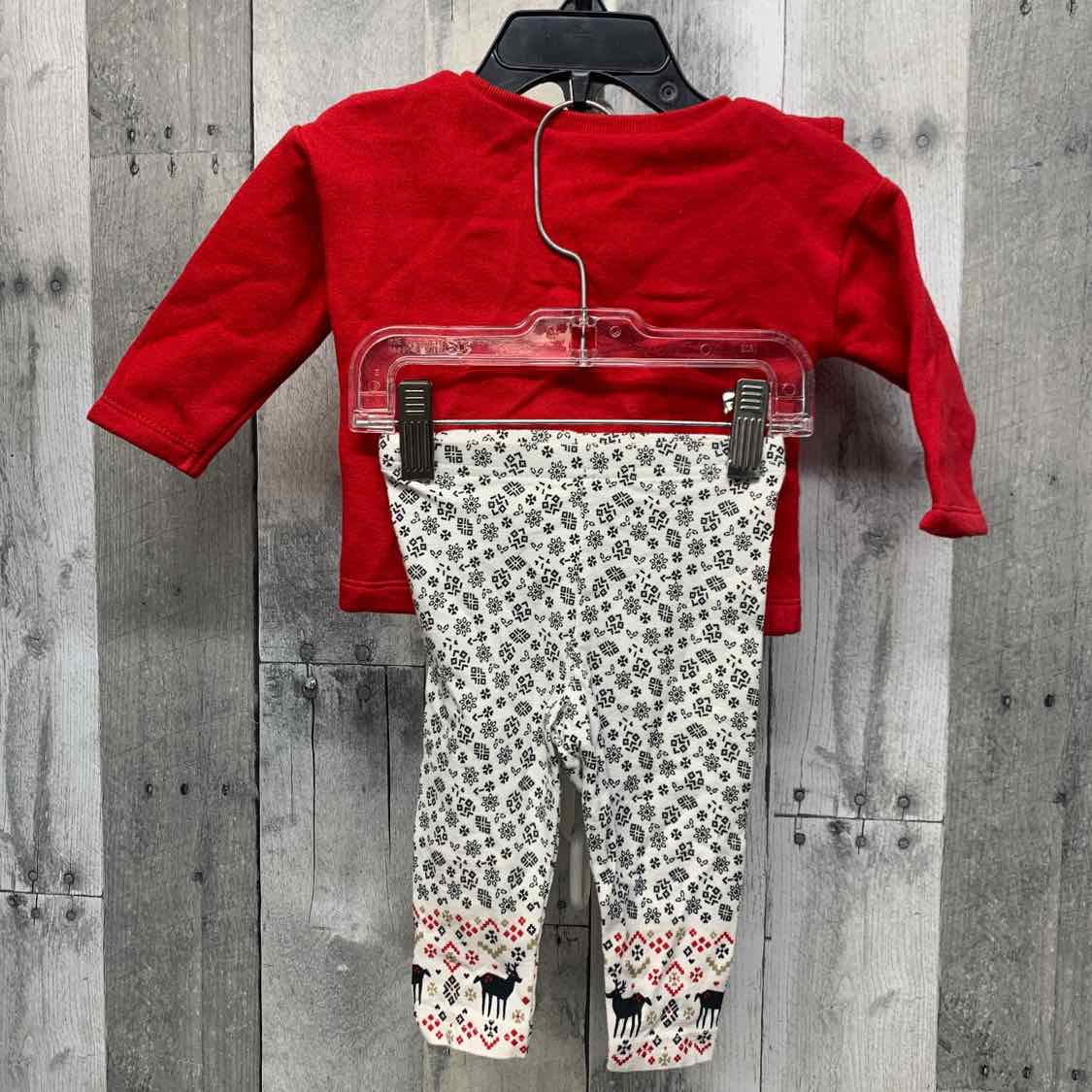 Size 6 Months Red/White Carter's Shirt/Leggings