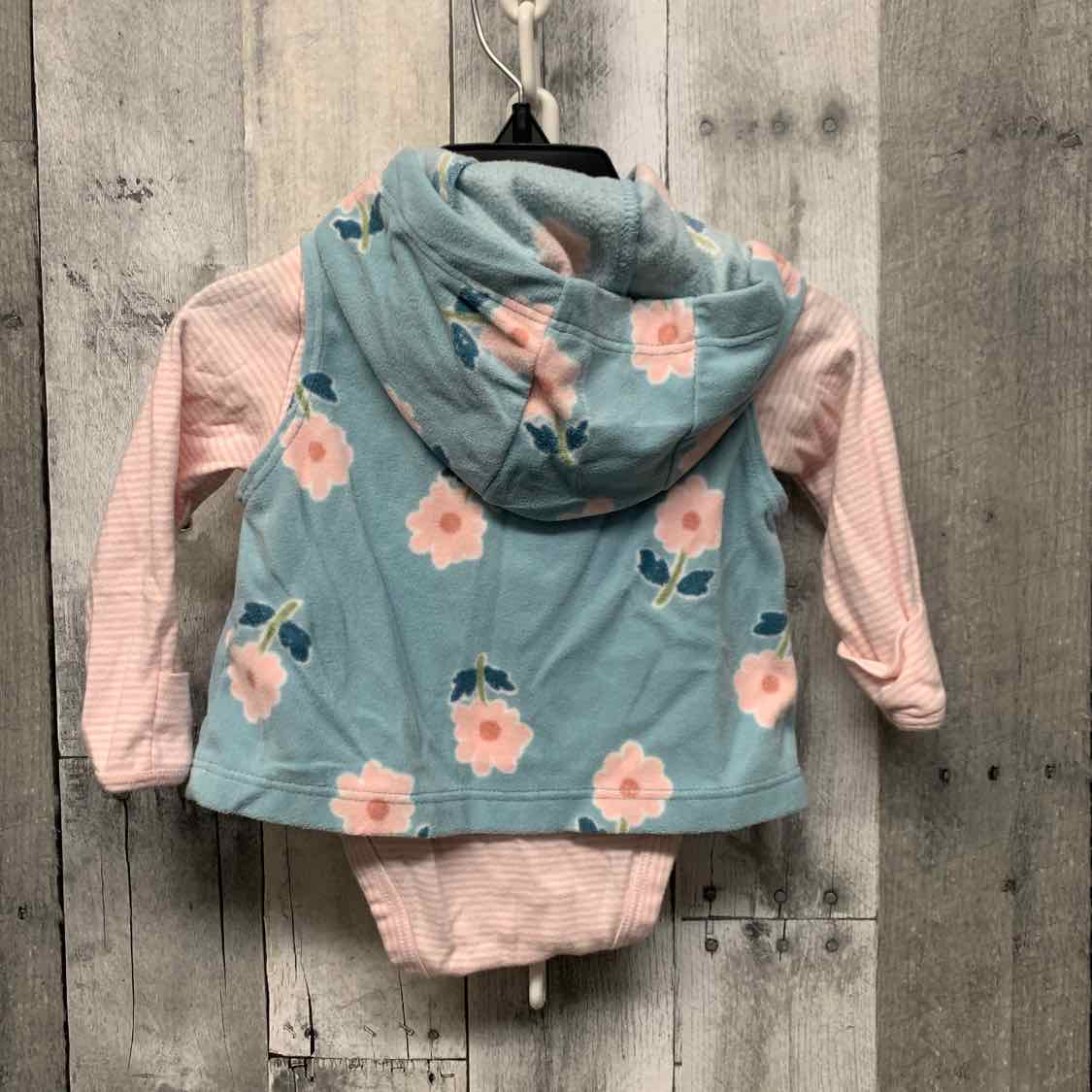 Size 3 Months Pink/Blue Carter's 2pc Top