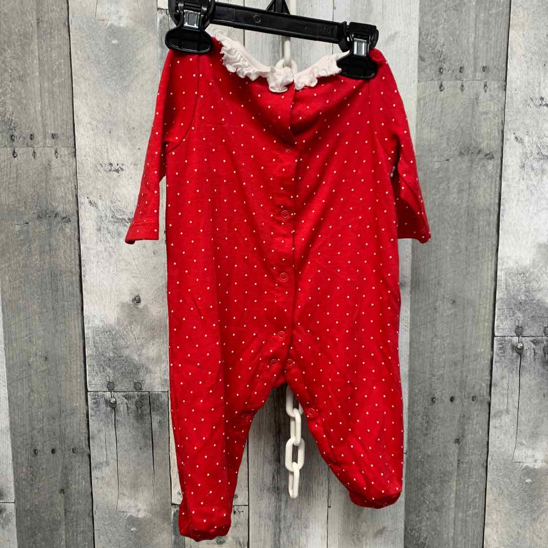 Size 3 Months Red/White Little Me Footy PJs