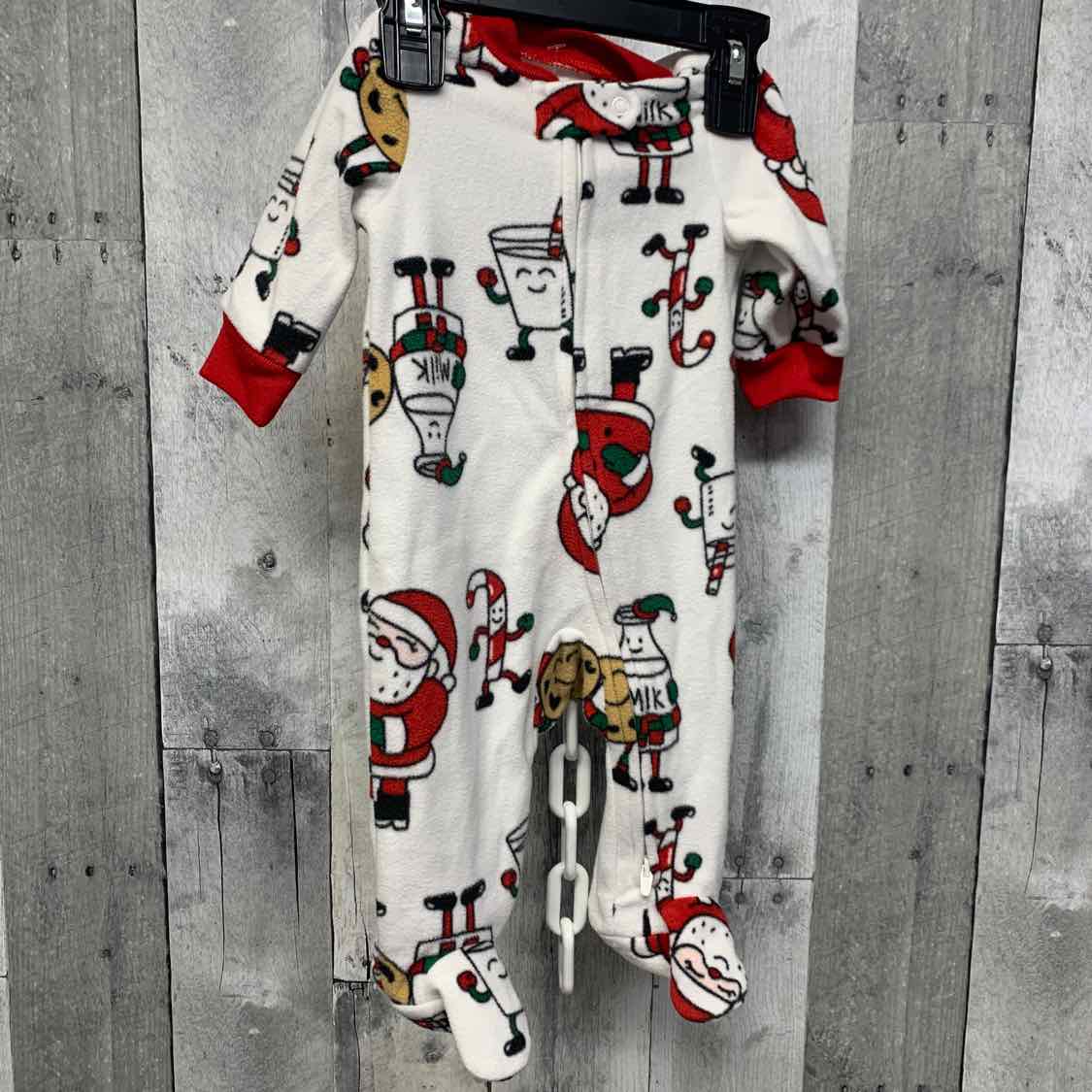 Size 3 Months Red Print Carter's Footy PJs