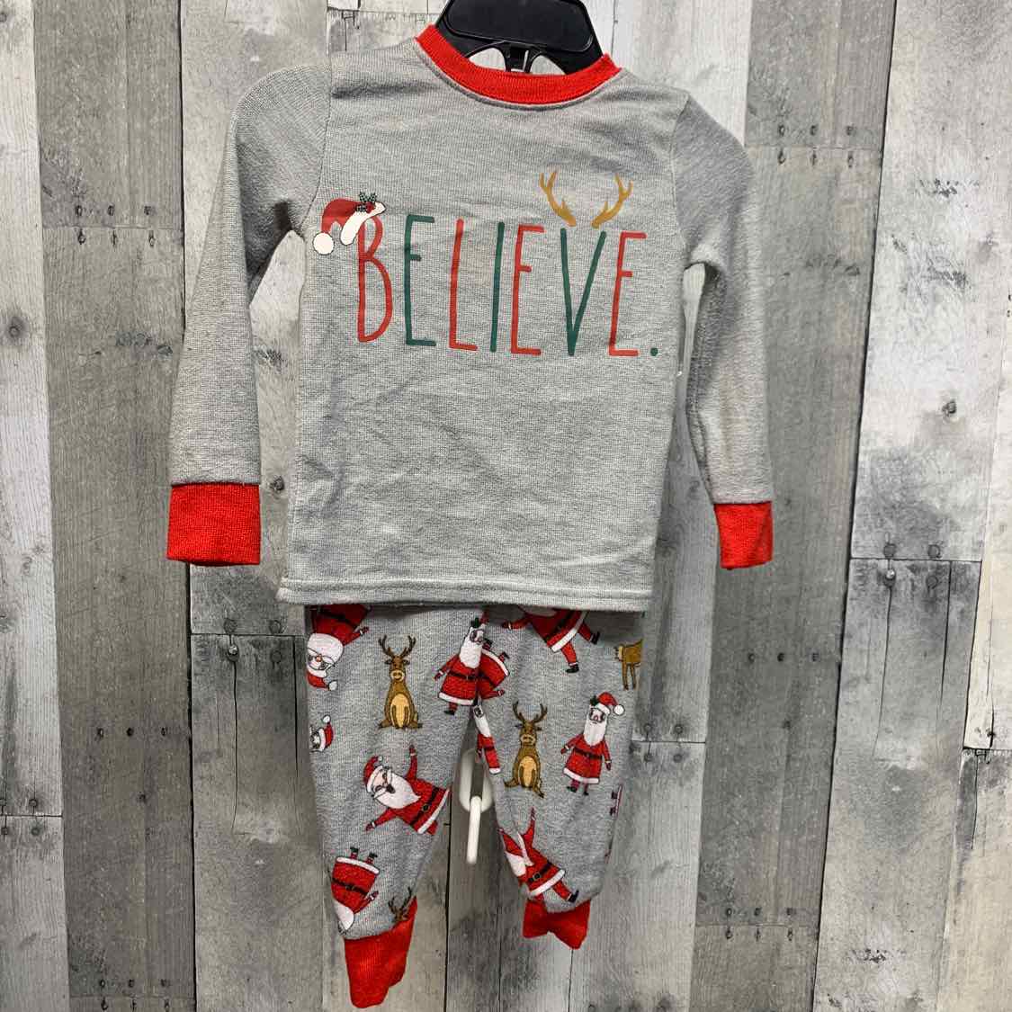 Size 12 Months Gray/Red B Brand 2pc PJs