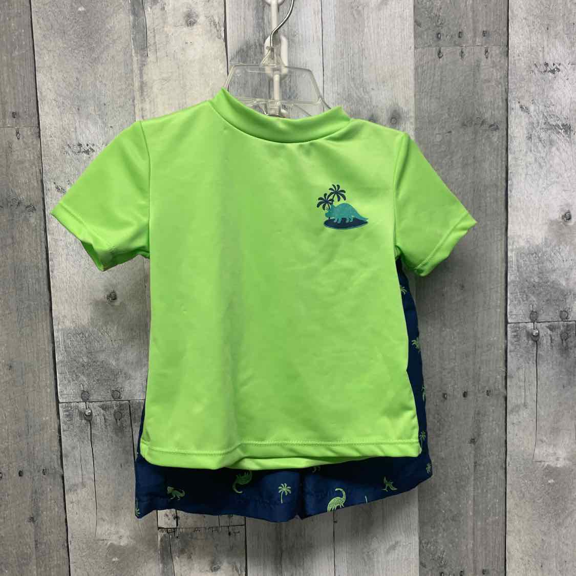 Size 24 Months Green/Navy Mid Brand 2pc+ Swim Suit