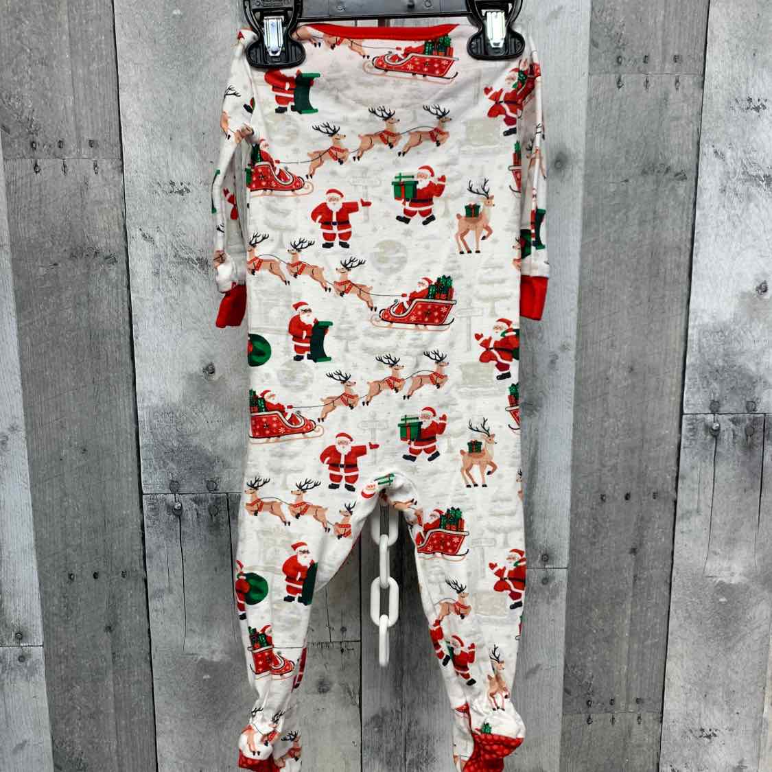 Size 6-9 Months White Print Children's Place Footy PJs