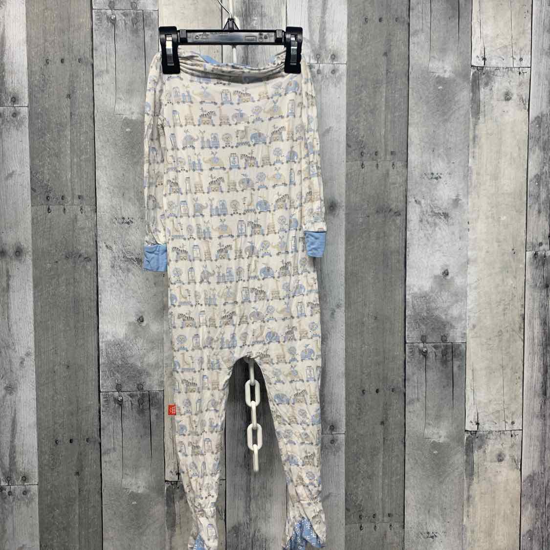 Size 12-24 Months Blue/White Boutique Brand Footy PJs