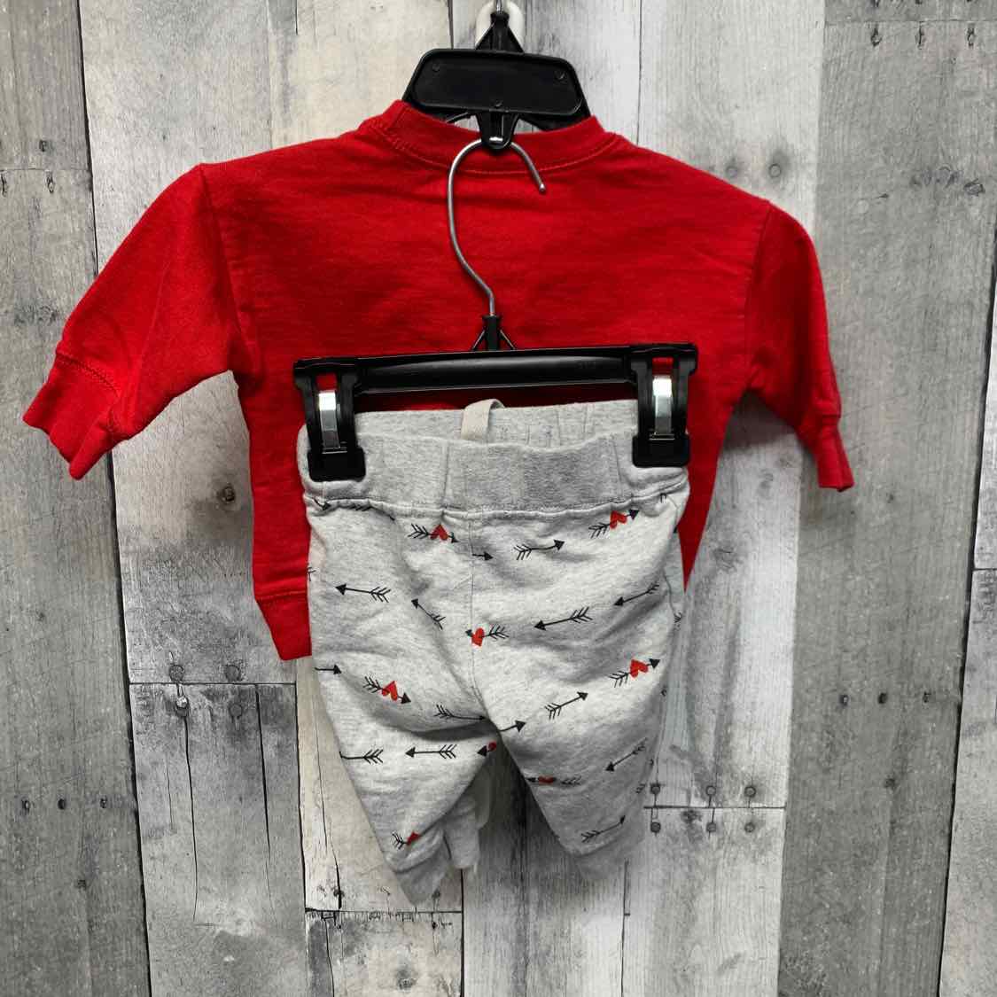 Size 3 Months Red/Gray Just One You Shirt/Pants