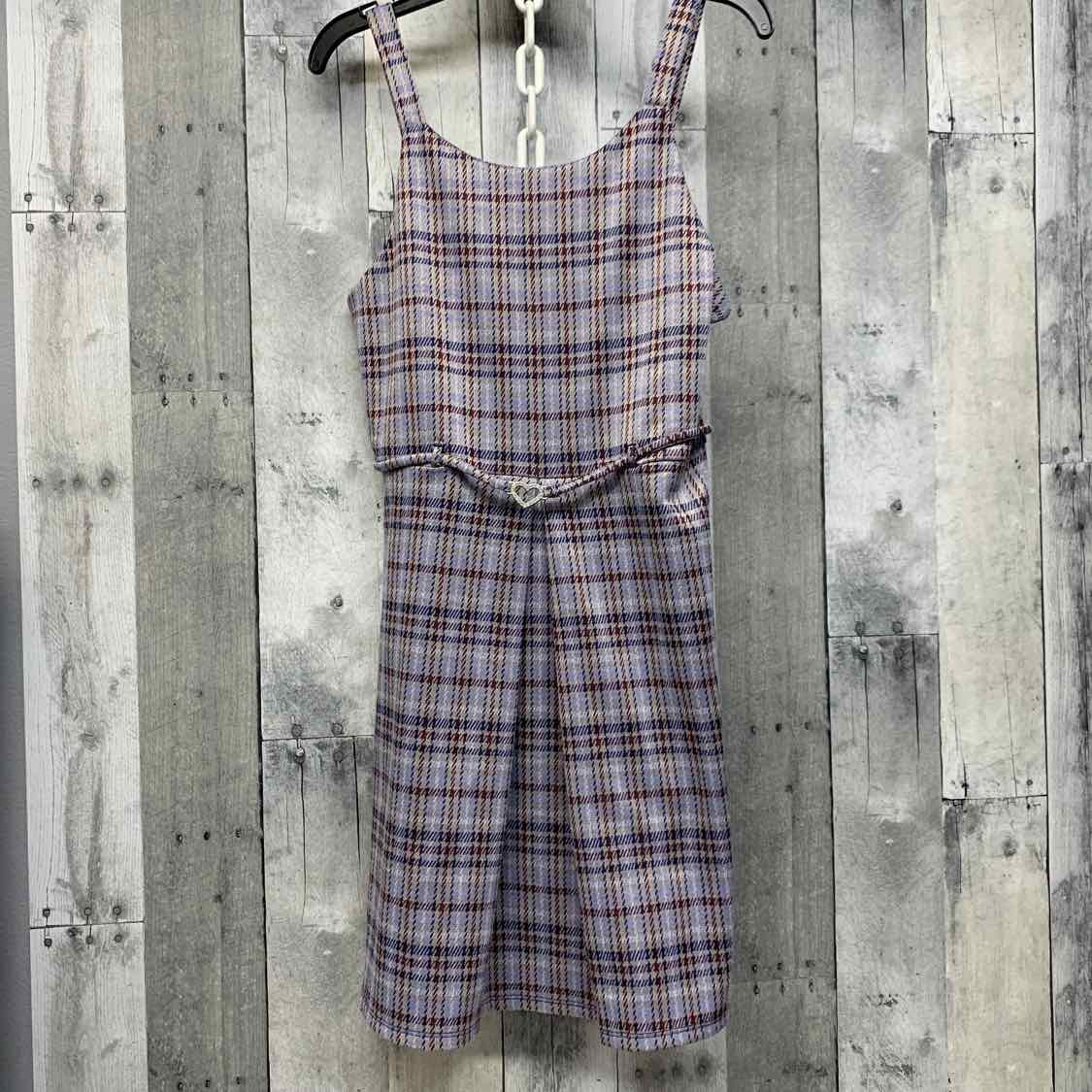 Size 14 Purple Plaid Knit Works Dress - OodlesCB