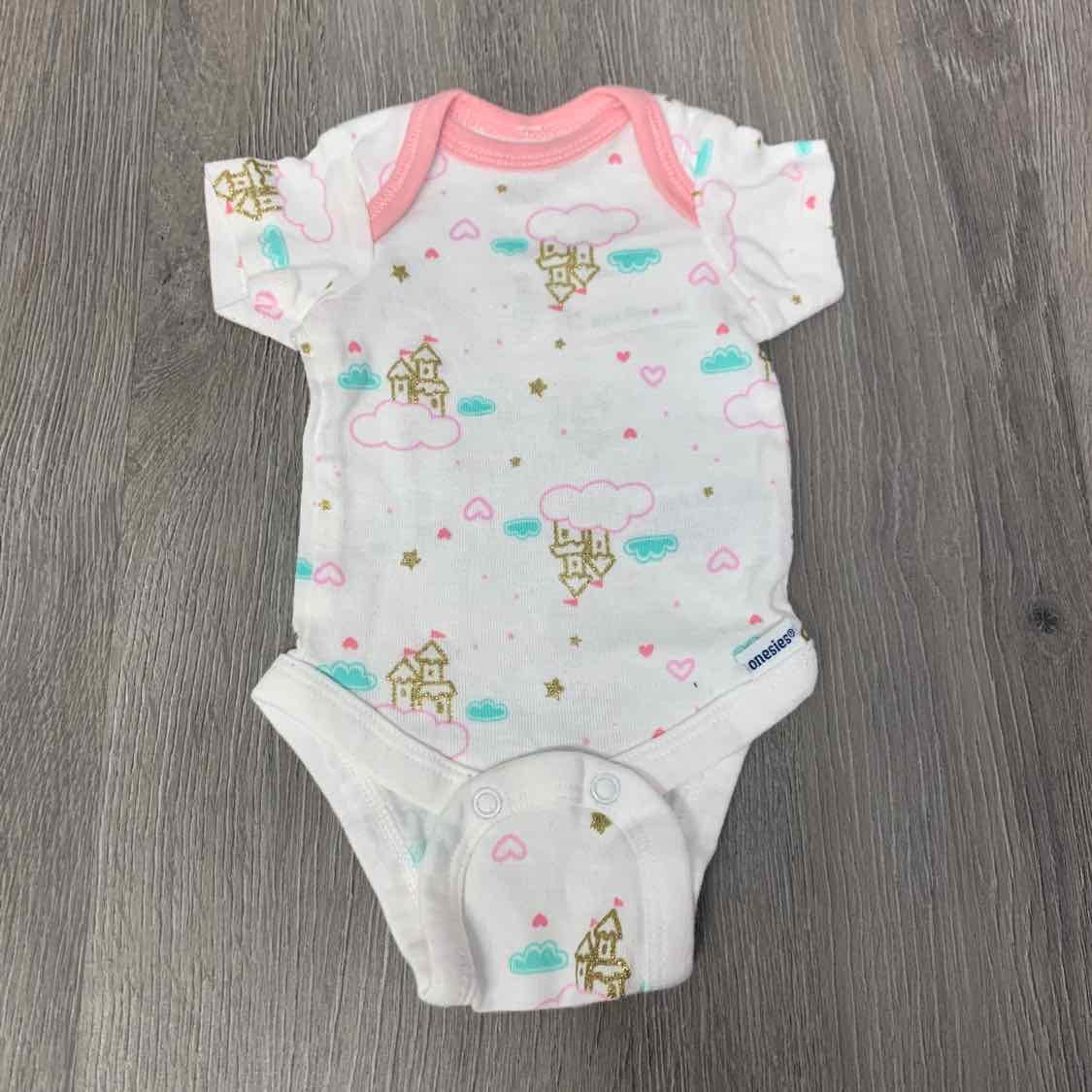 Size Preemie White/Pink Gerber Bodysuit