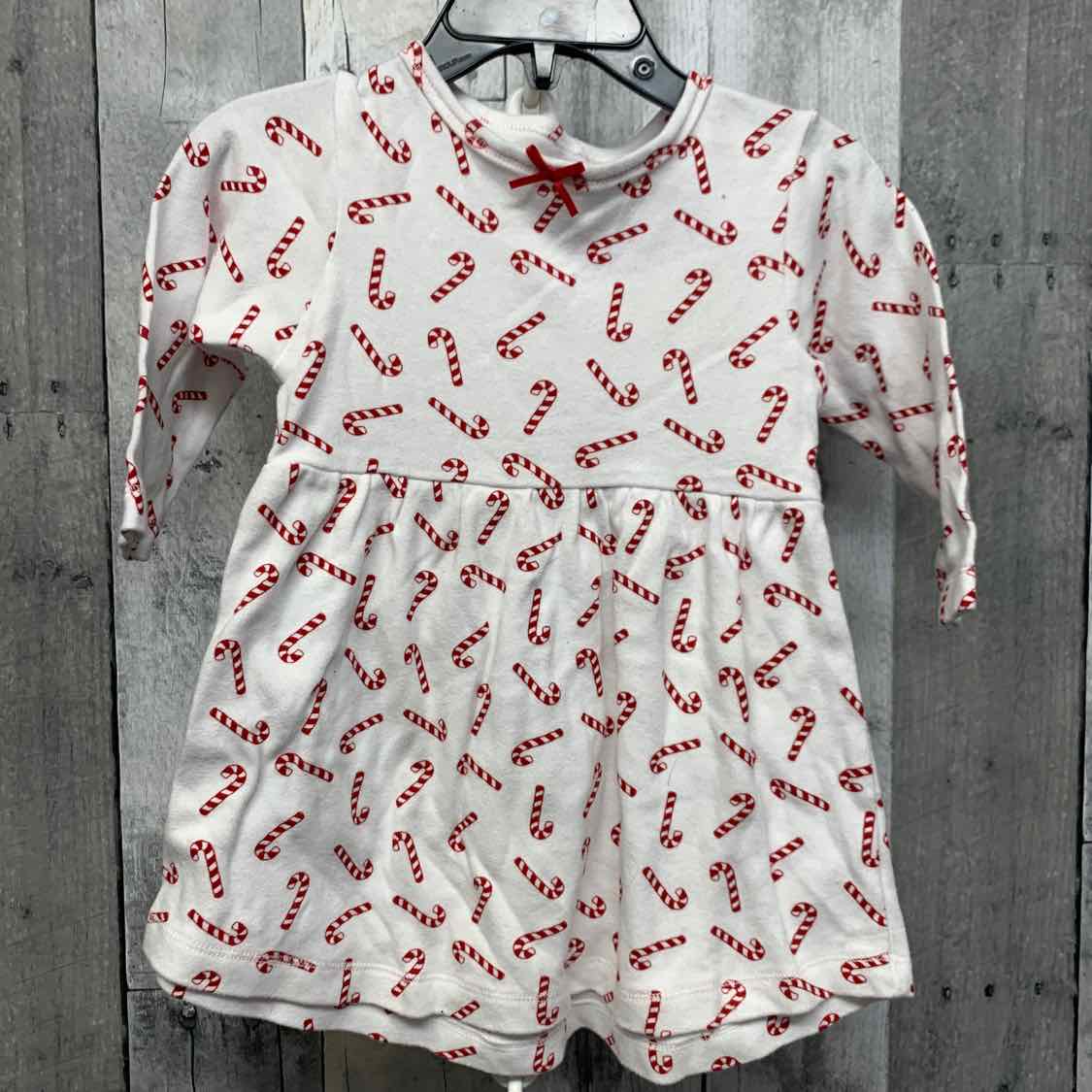 Size 9-12 Months White Print Mid Brand LS Dress