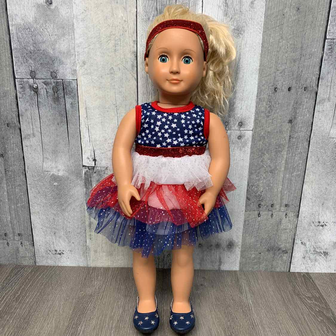 2pc 18" Stars Dress w/shoes & HB