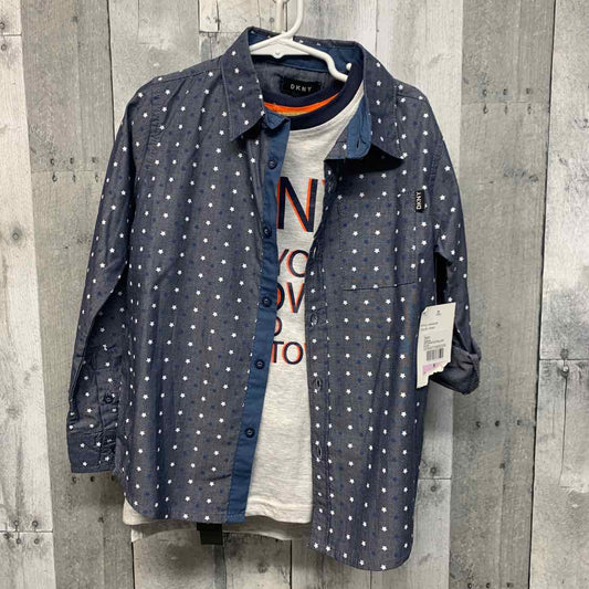 Size 6 Gray/Tan DKNY Shirt/Pants