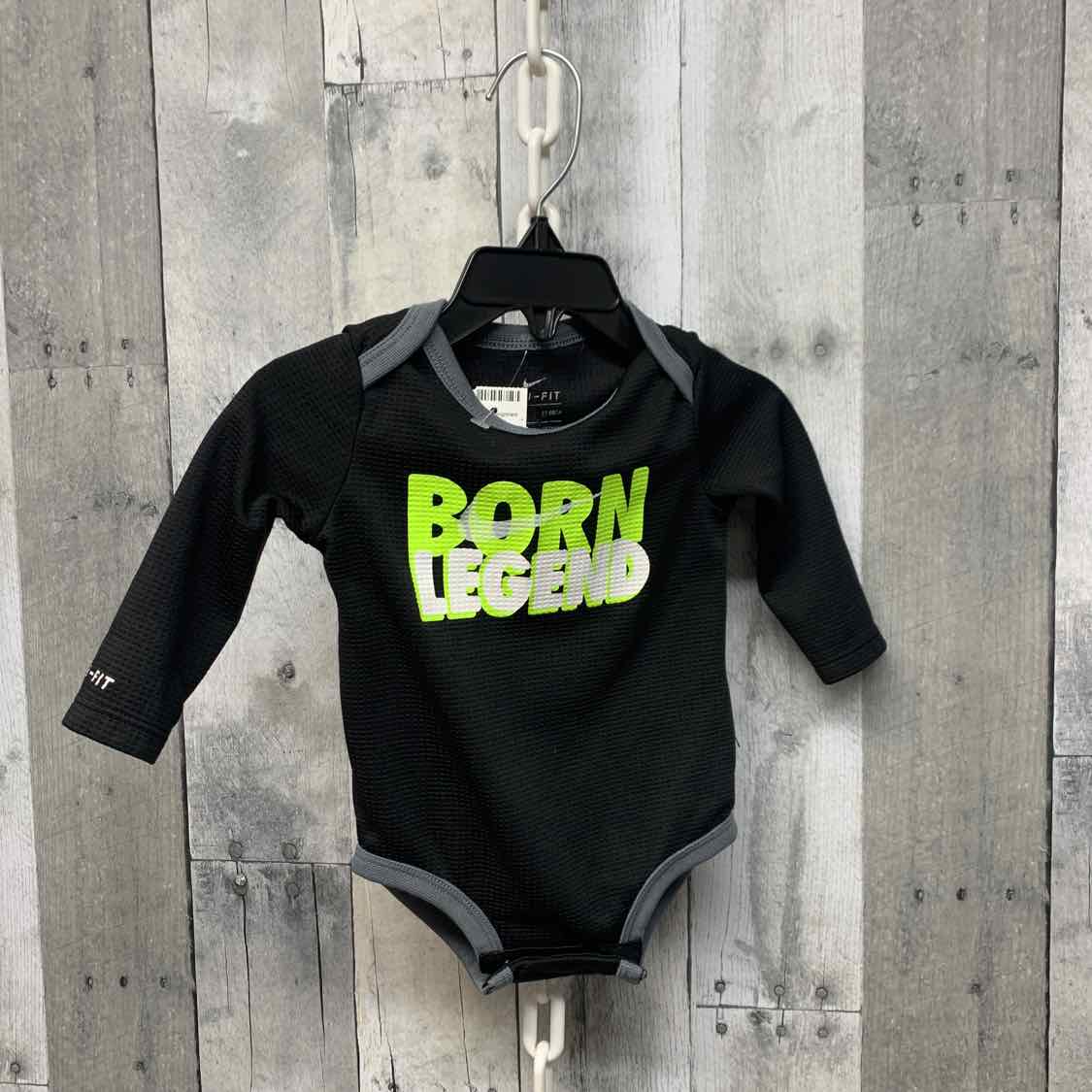 Size 6 Months Black Graphic Sport Brand Bodysuit