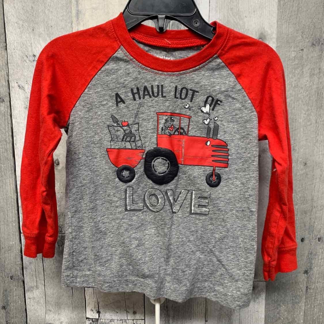 Size 24 Months Gray/Red Carter's Long Sleeve Shirt