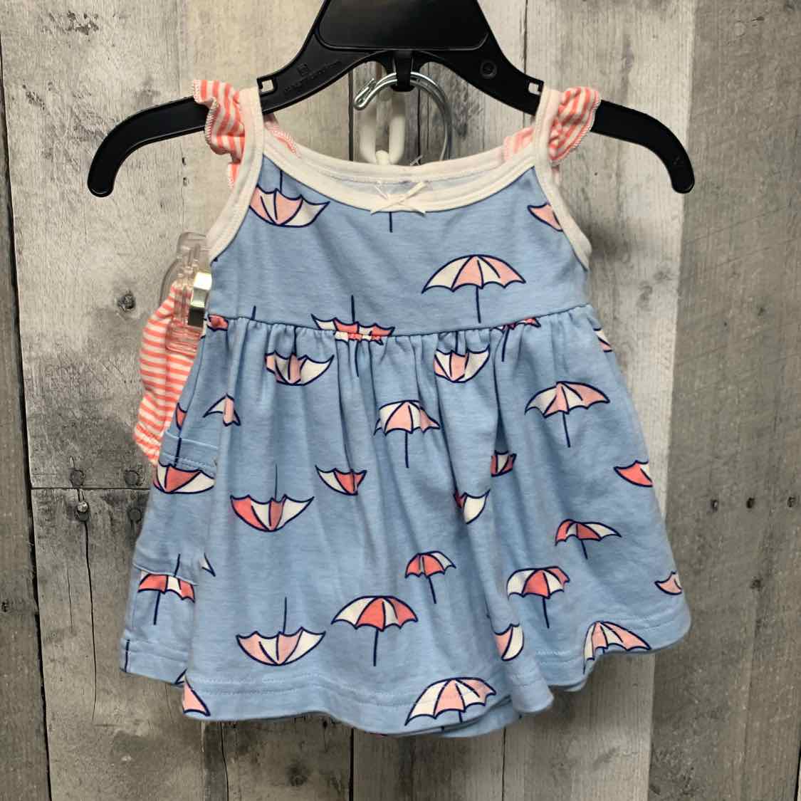 Size 0-3 Months Blue/Pink Gerber 2pc Dress - OodlesCB