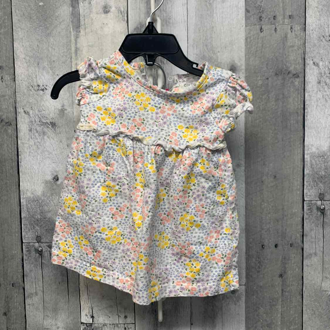 Size 6 Months White Floral Print Just One You 2pc Dress