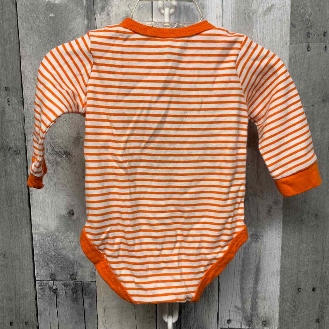Size 6 Months Orange Striped Baby Essentials Bodysuit