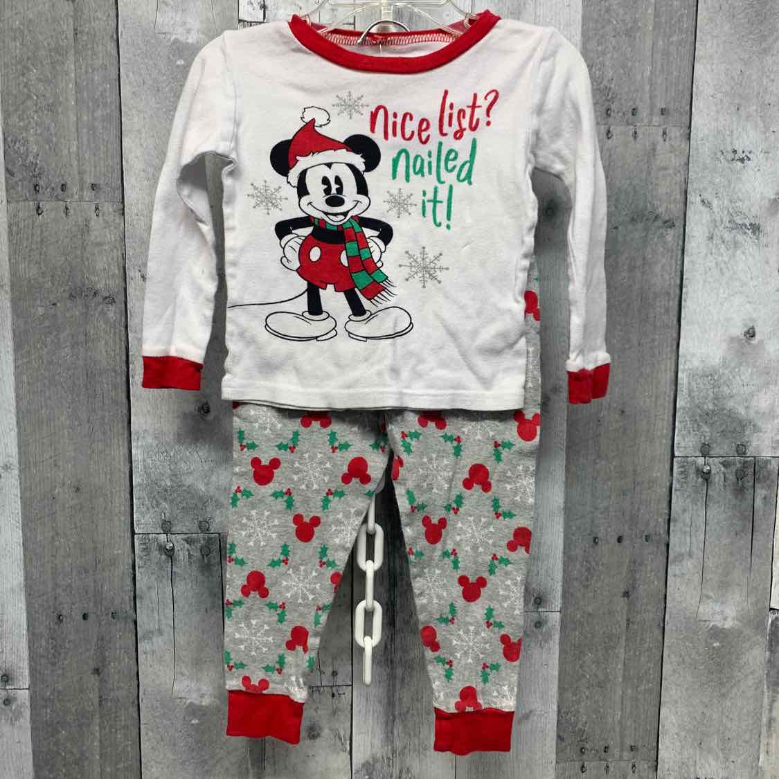 Size 3T Gray/White Disney 2pc PJs