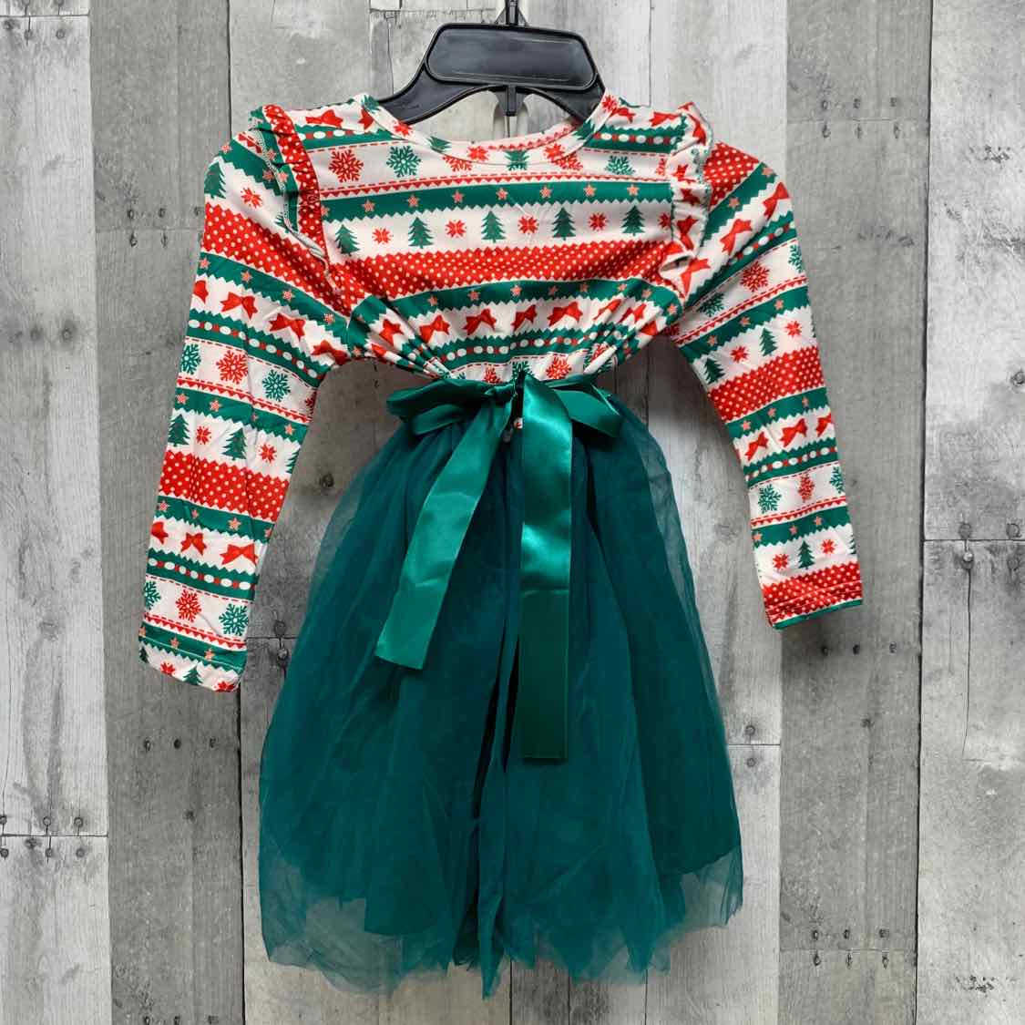 Size 6 White/Green Boutique Brand Dress