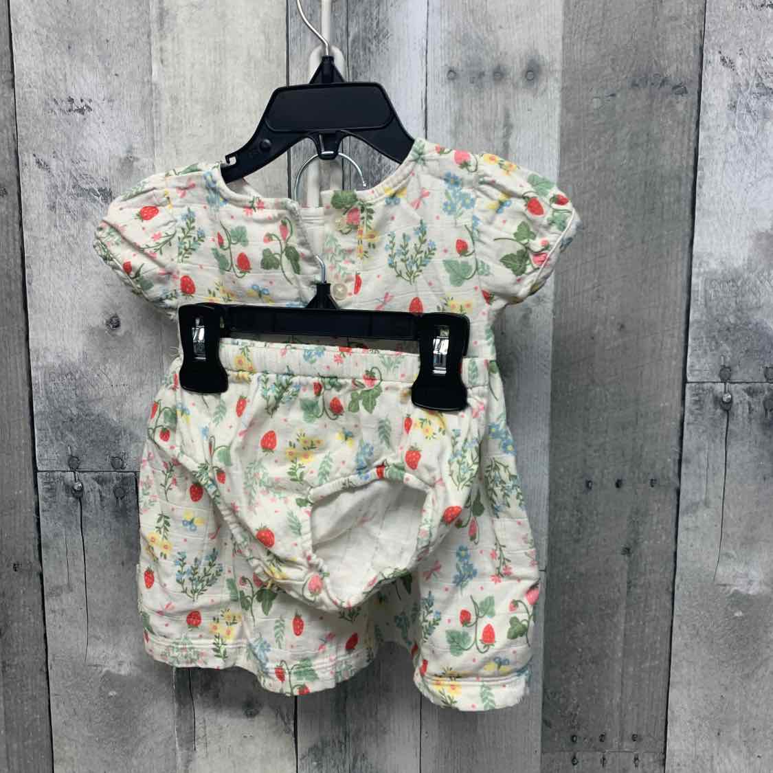 Size 3-6 Months White Floral Print Name Brand 2pc Dress
