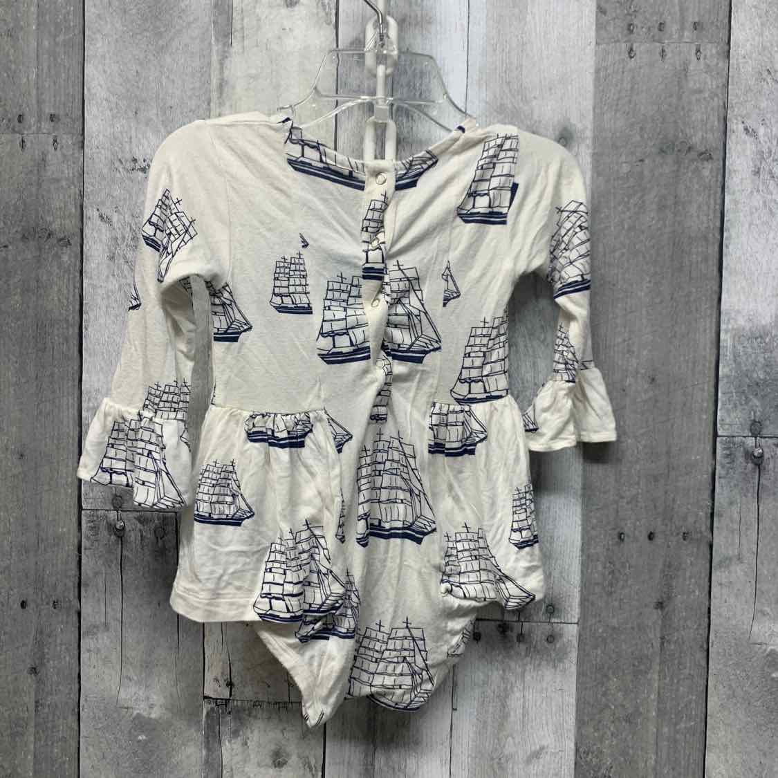 Size 12-18 Months White Print Kate Quinn Romper