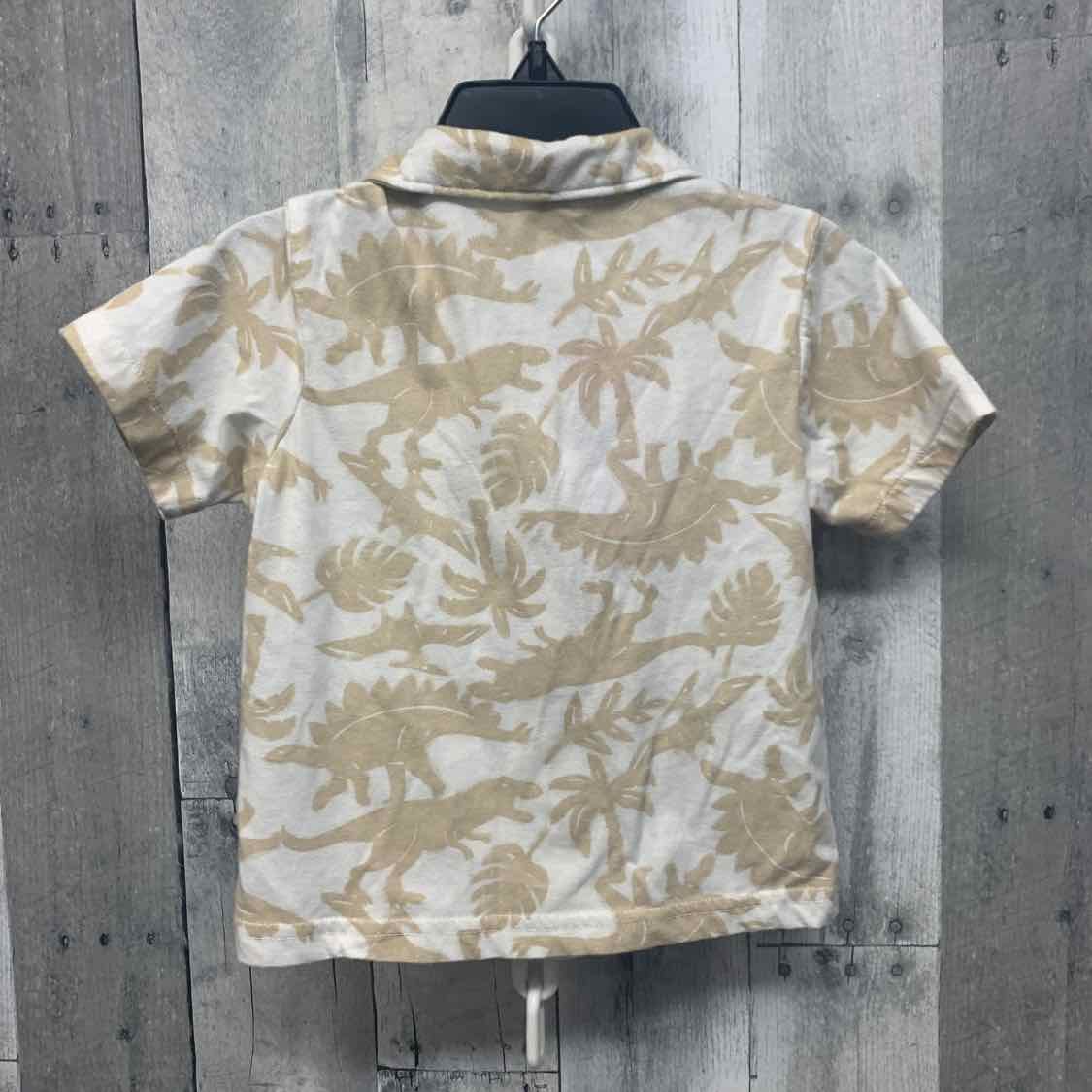 Size 24 Months Tan/White Carter's Button Up