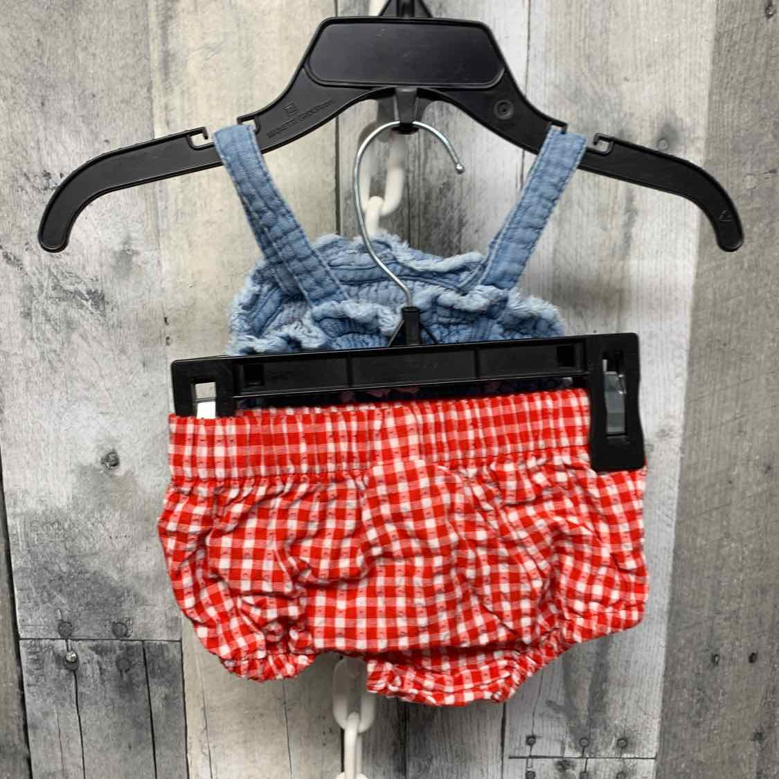 Size Newborn Denim/Red Cat & Jack Shirt/Shorts