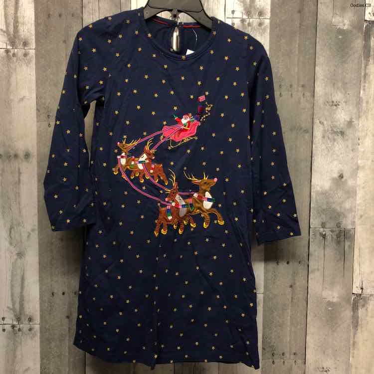 Size 8 Navy/Gold Mid Brand LS Dress