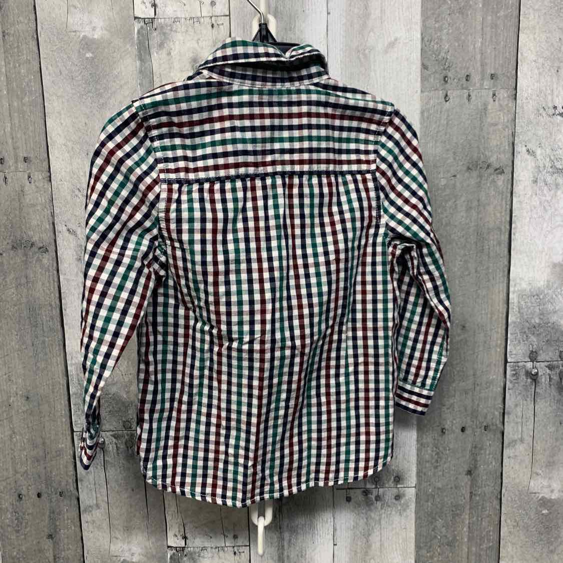 Size 18-24 Months Navy Plaid B Brand LS Button Up