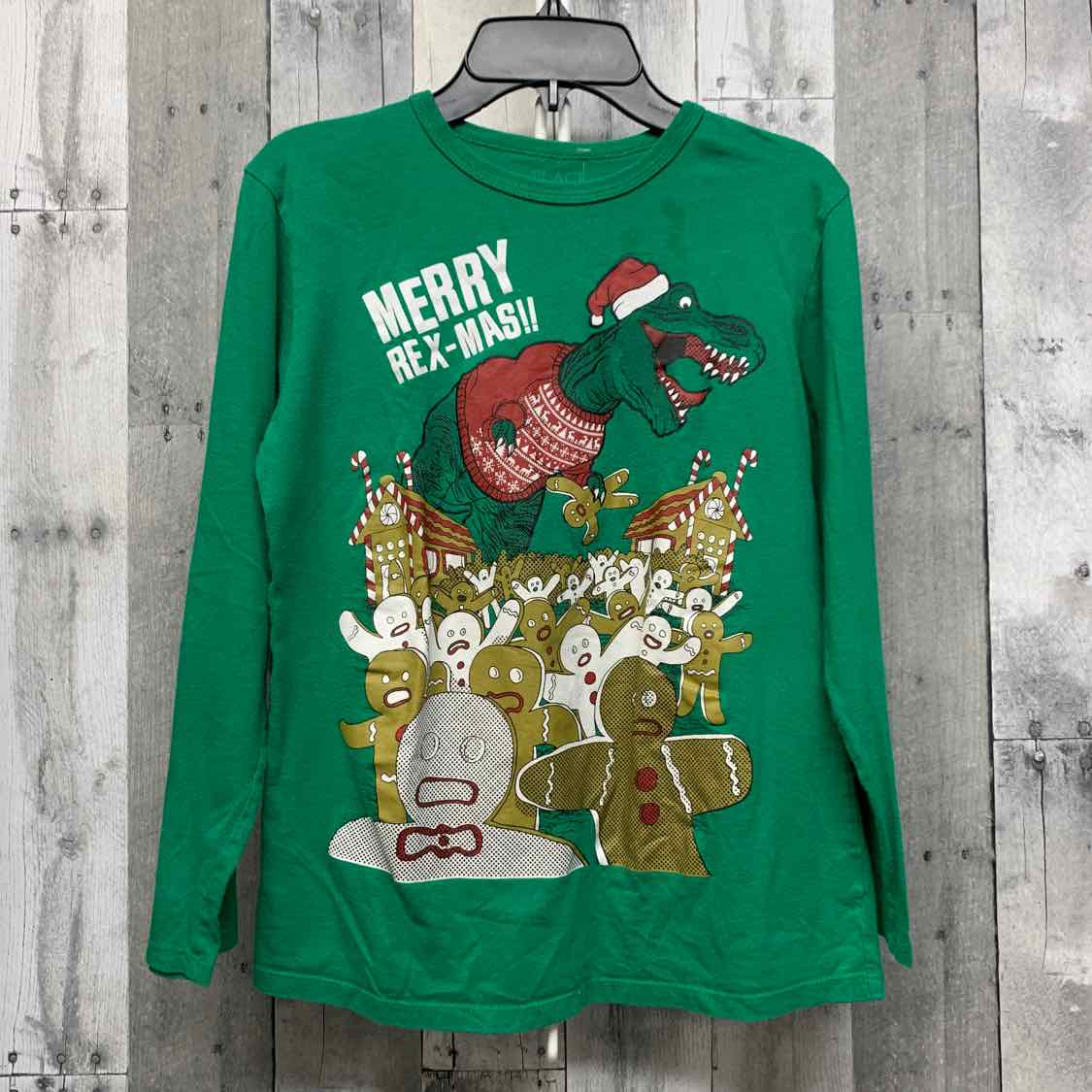 Size 10/12 Green Graphic Children's Place Long Sleeve Shirt