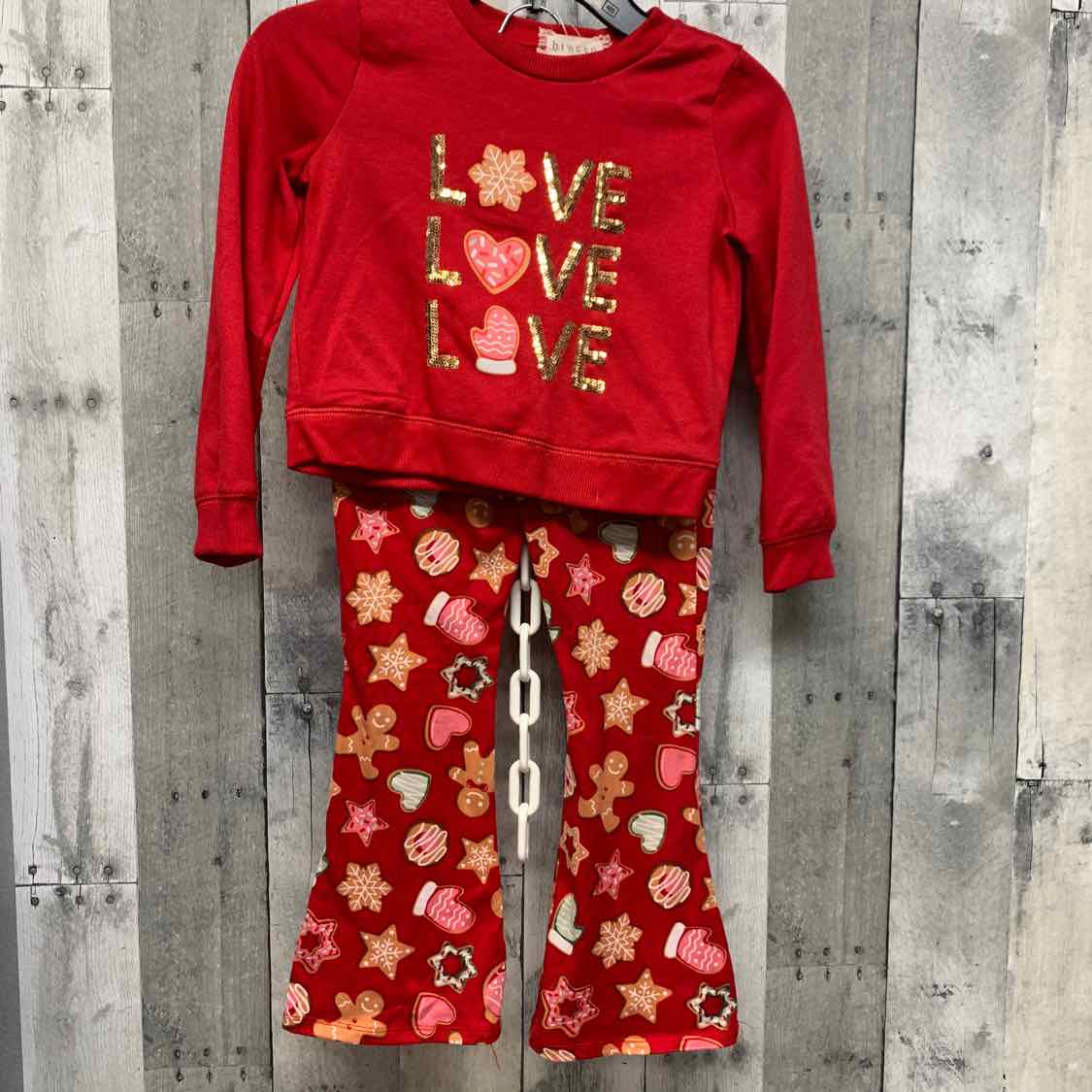 Size 5 Red Print Btween Shirt/Leggings