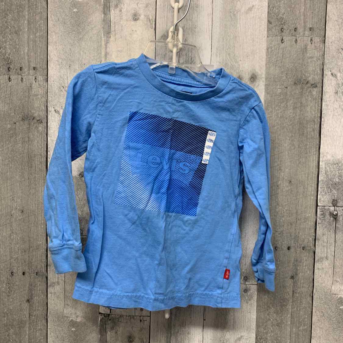Size 3T Blue Graphic Levi Long Sleeve Shirt
