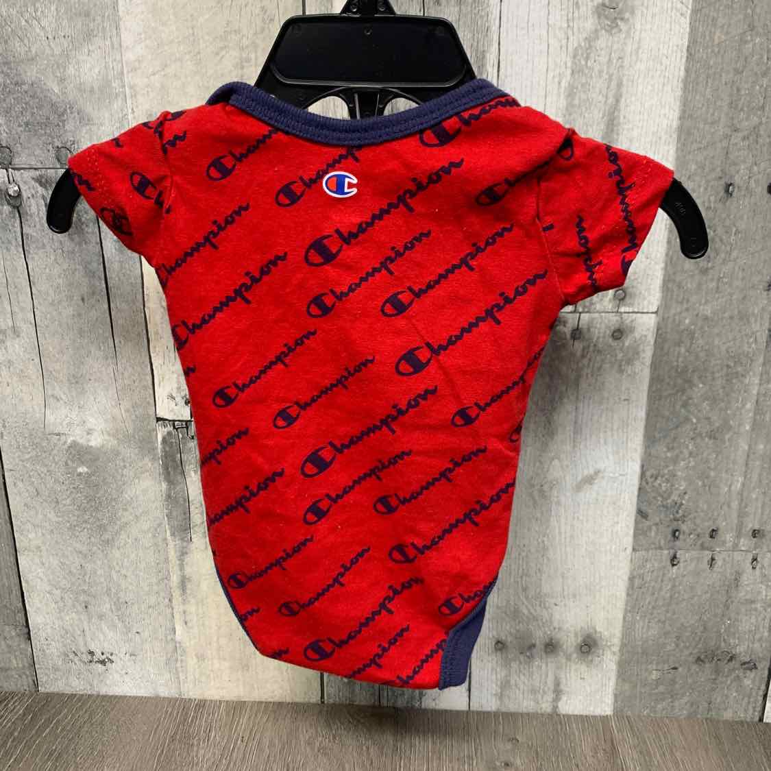 Size 3 Months Red Print Champion Bodysuit