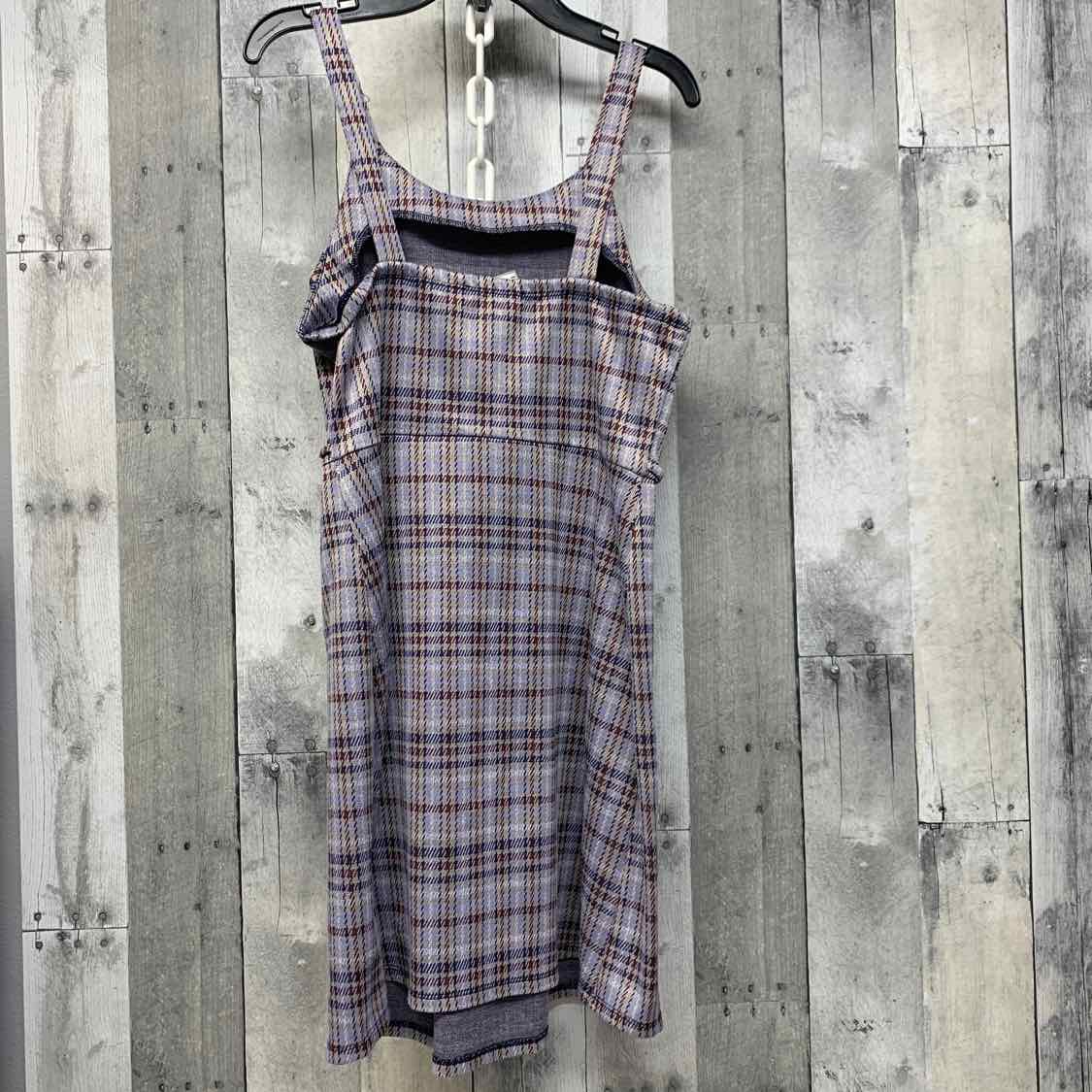 Size 14 Purple Plaid Knit Works Dress - OodlesCB