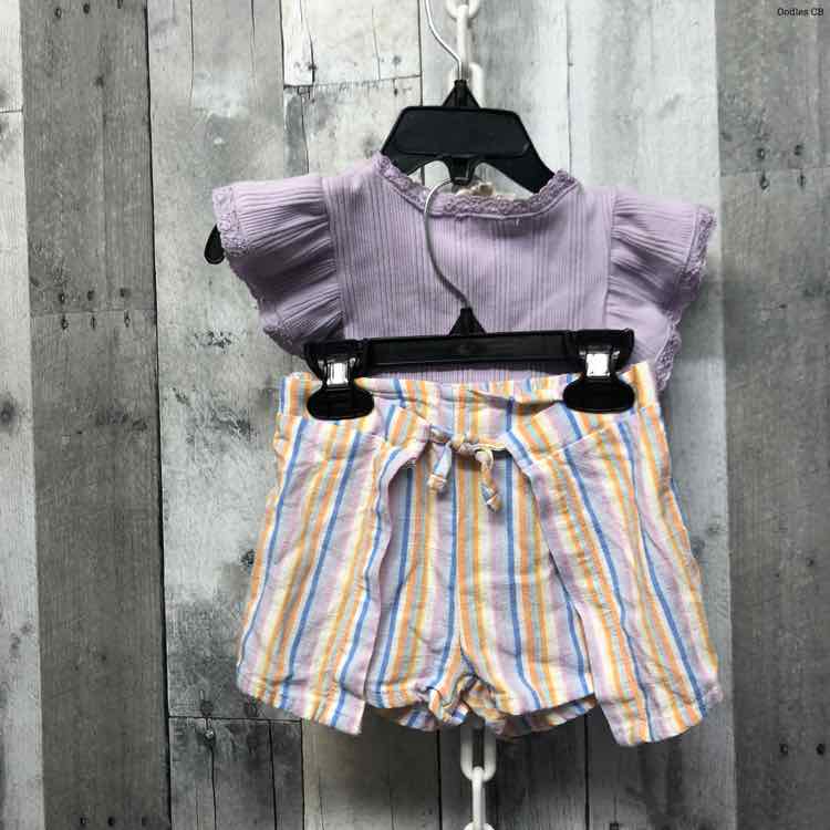 Size 2T Purple Striped Jessica Simpson Shirt/Shorts
