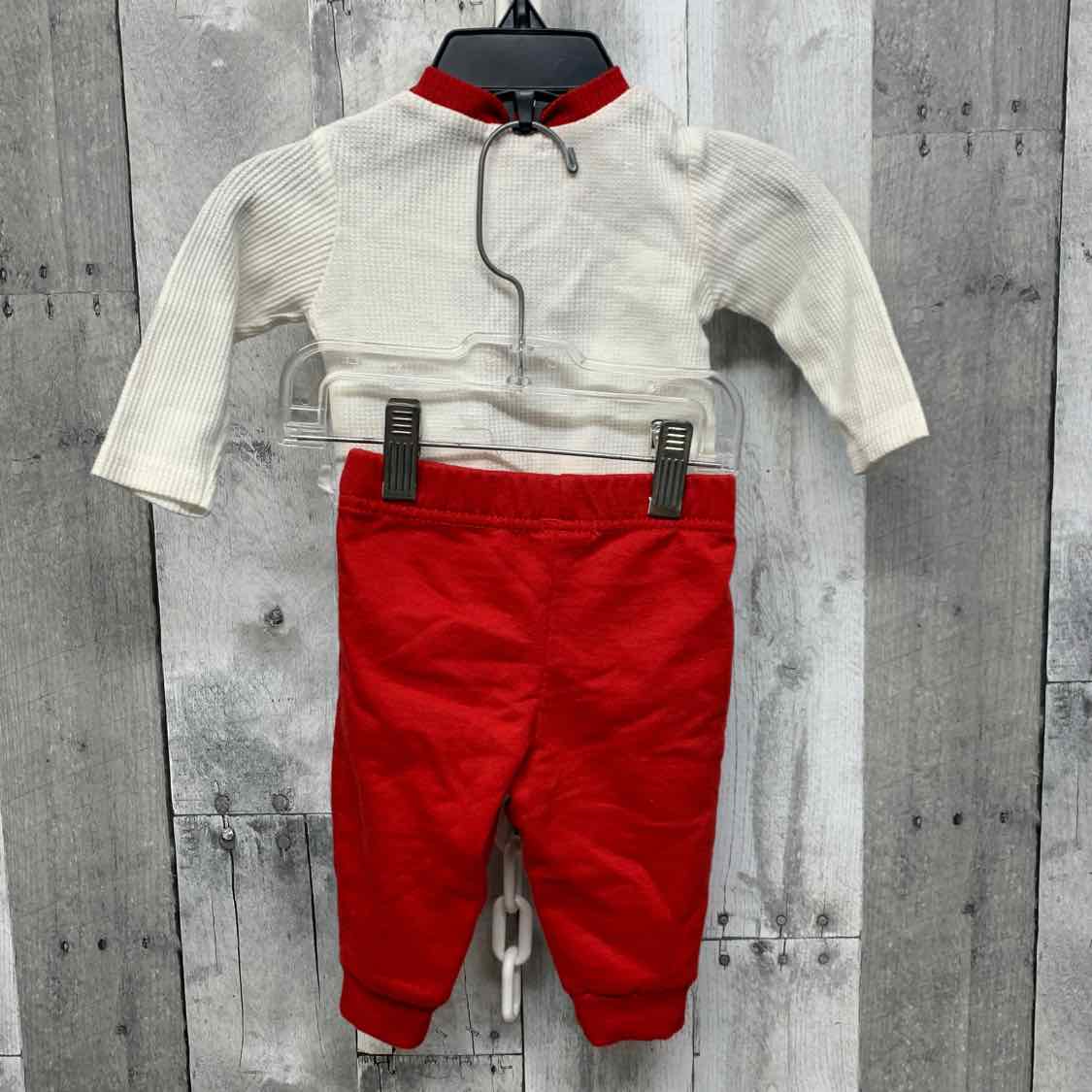Size 0-3 Months White/Red B Brand Shirt/Pants