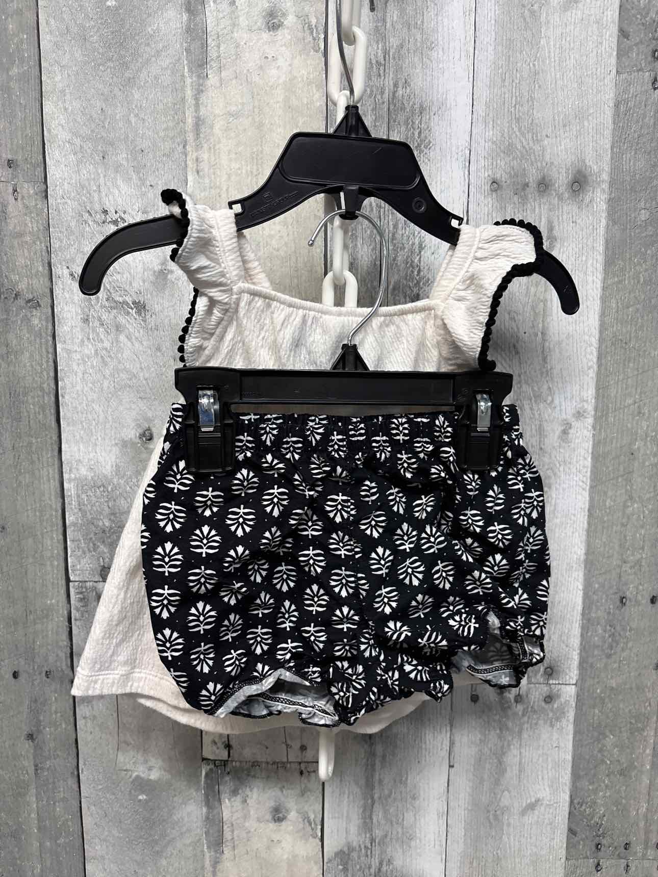 Size 12 Months White/Black Just One You Shirt/Shorts