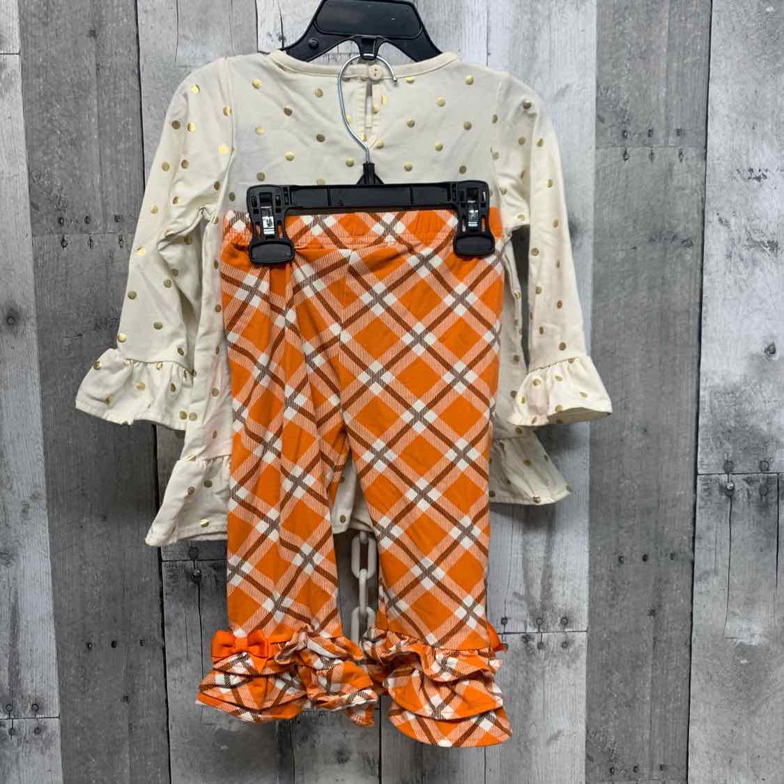 Size 24 Months Ivory/Orange Rare Editions Shirt/Pants