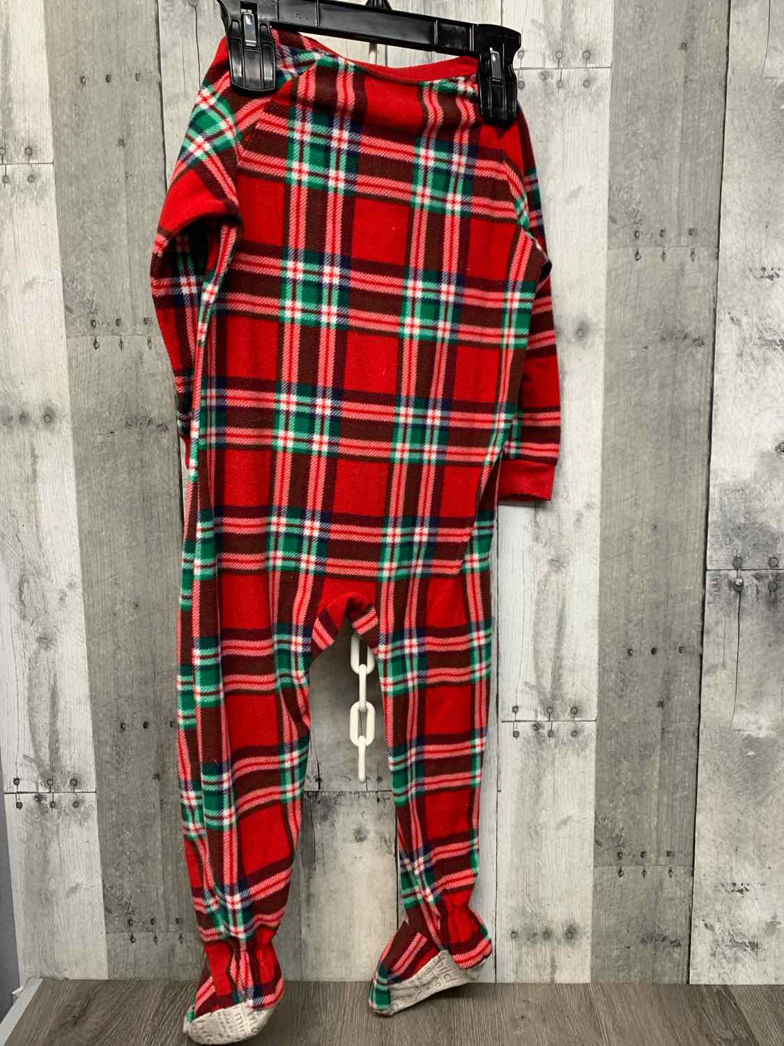 Size 3 Red Plaid Child of Mine Footy PJs