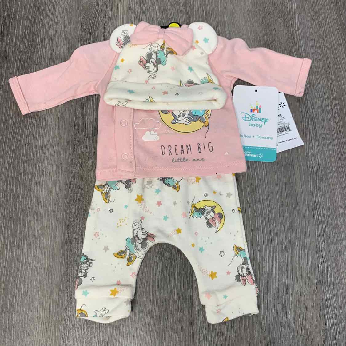 Size Preemie Pink/White Disney Shirt/Pants