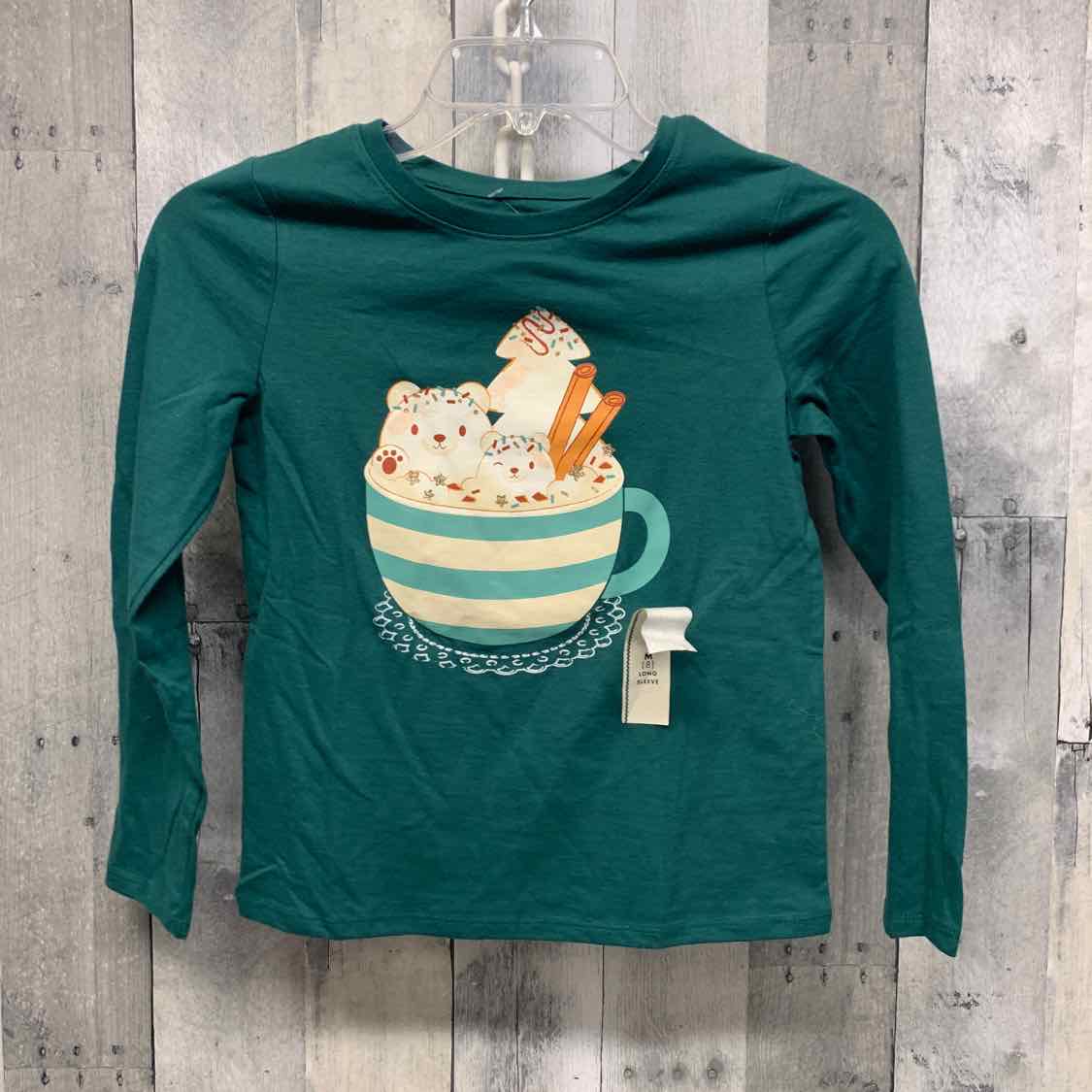 Size 8 Green Graphic Cat & Jack Long Sleeve Shirt