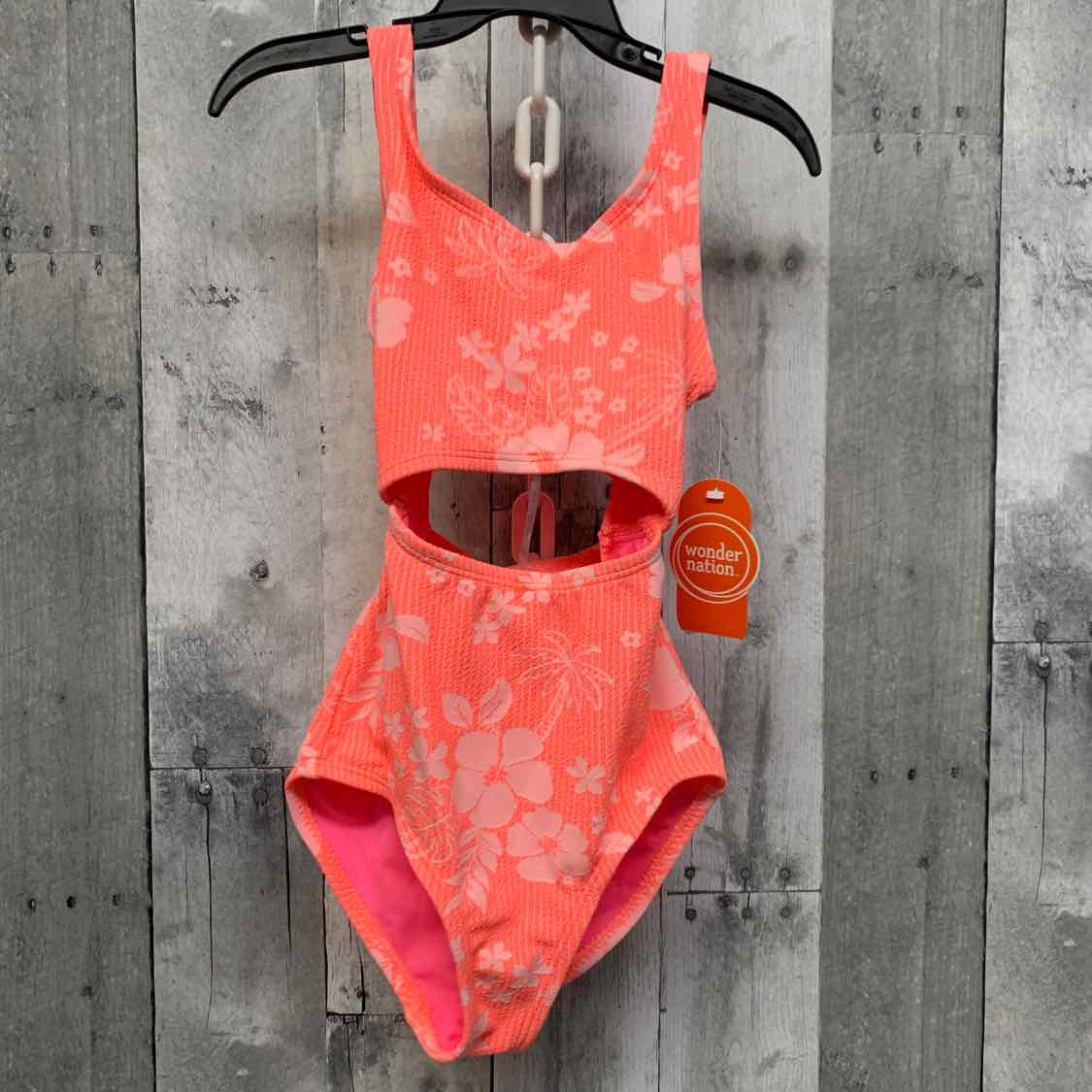 Size 4/5 Orange Print Wonder Nation Swim Suit - 1pc - OodlesCB