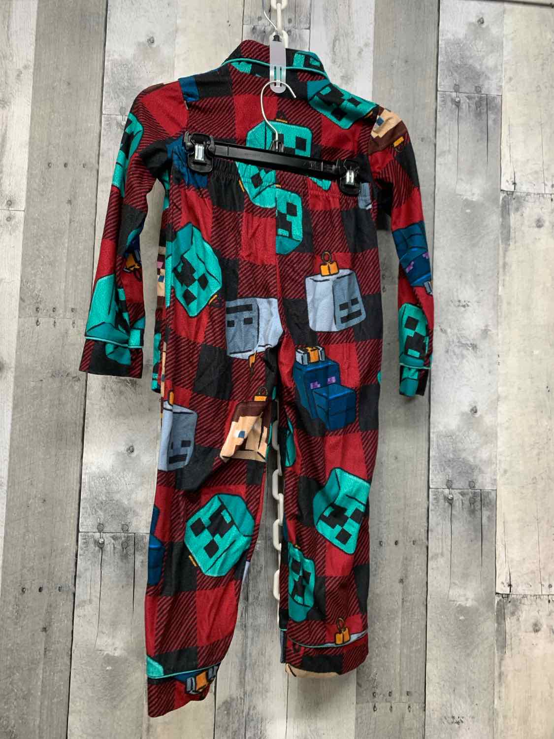 Size 4/5 Red/Gray Minecraft 2pc PJs