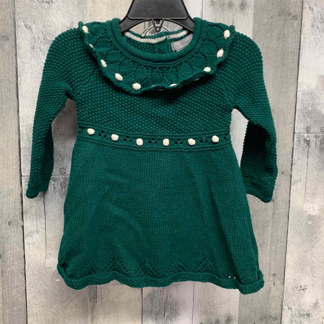 Size 6-9 Months Green/White B Brand 2pc Dress