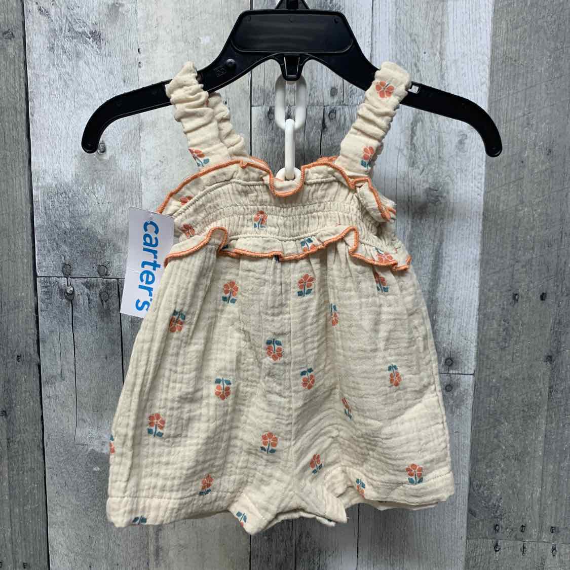 Size Newborn Tan Print Carter's Romper - OodlesCB