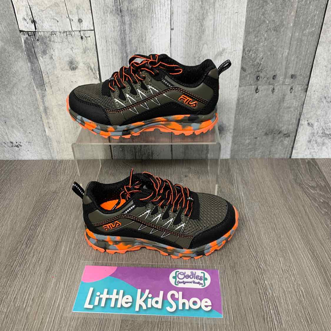 Size 11 Gray/Orange Fila Sneakers