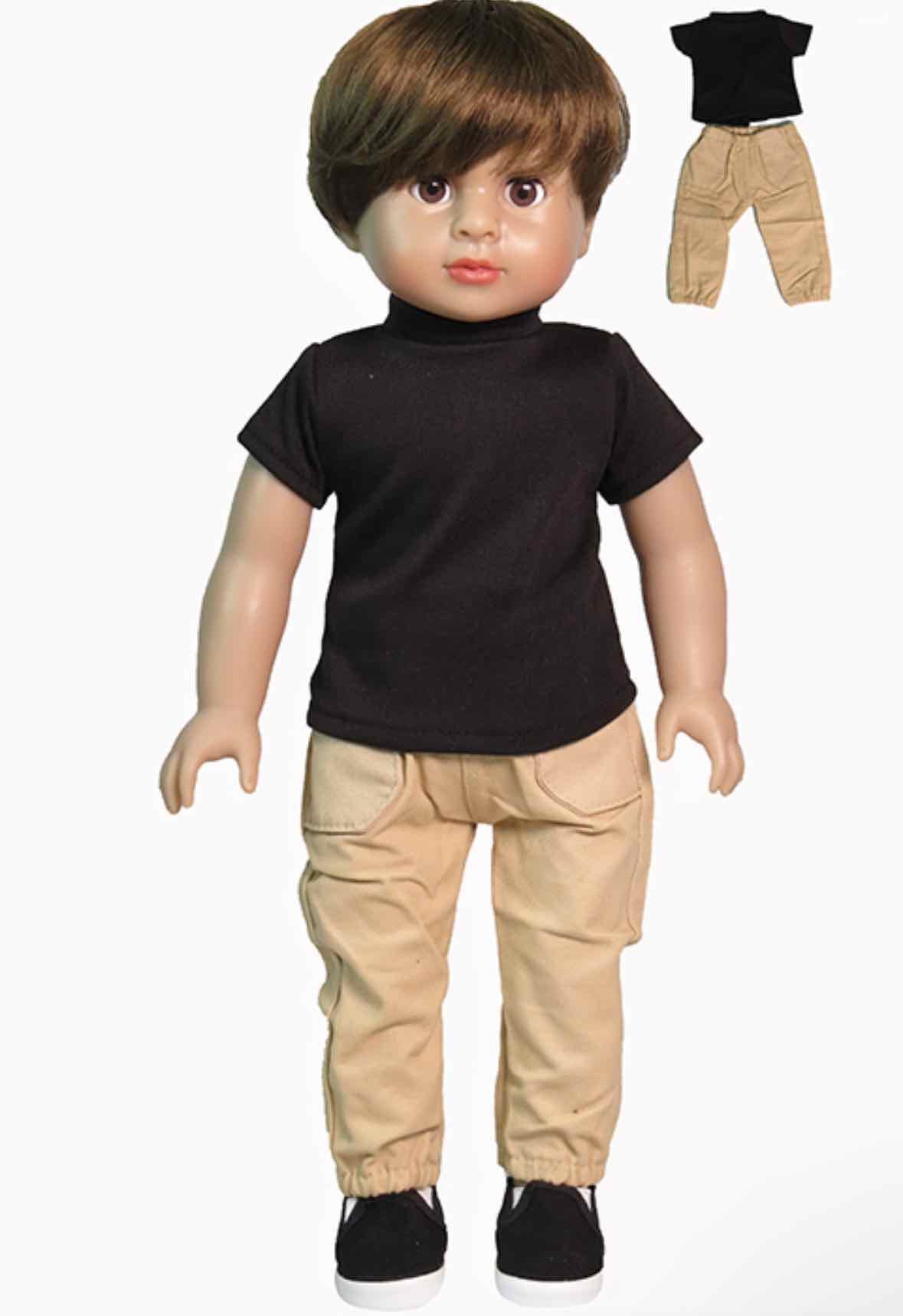 2pc 18" Black & Tan Top/Shorts - OodlesCB