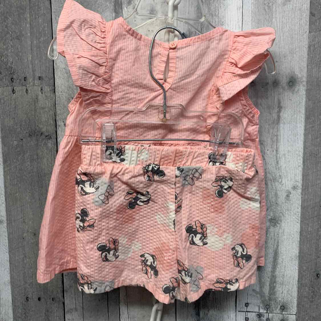 Size 2T Pink Striped Disney Shirt/Shorts