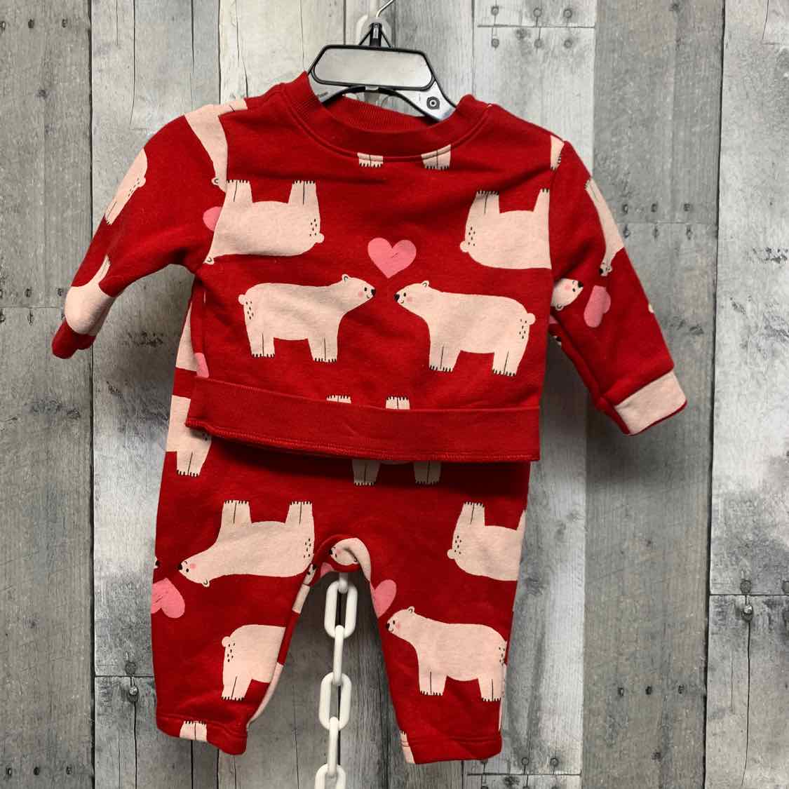 Size 3-6 Months Red Print Old Navy Shirt/Leggings