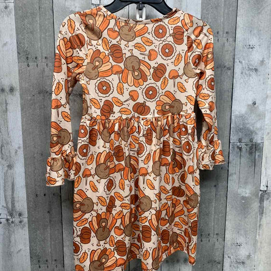 Size 7 Tan/Orange B Brand LS Dress